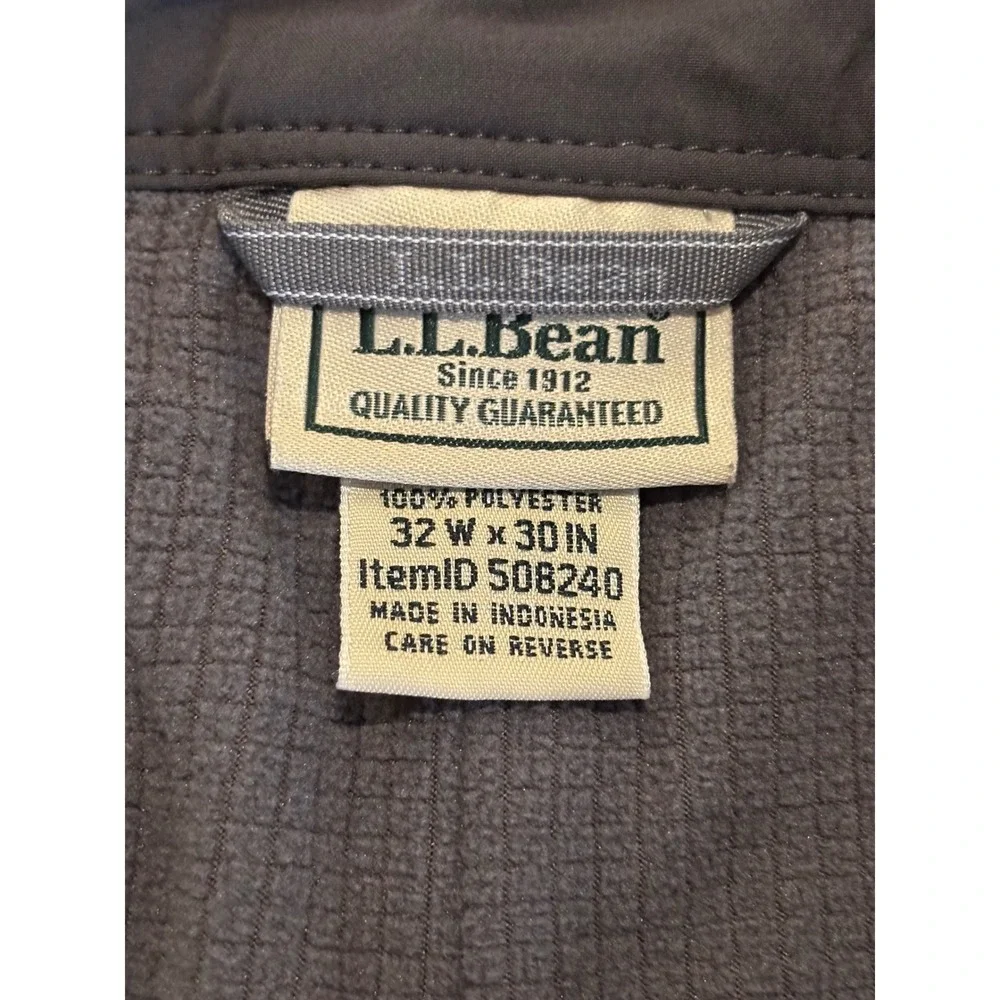 LL Bean Fleece Lined Cargo Pants Mens 32x30 Charcoal Grey Hiking